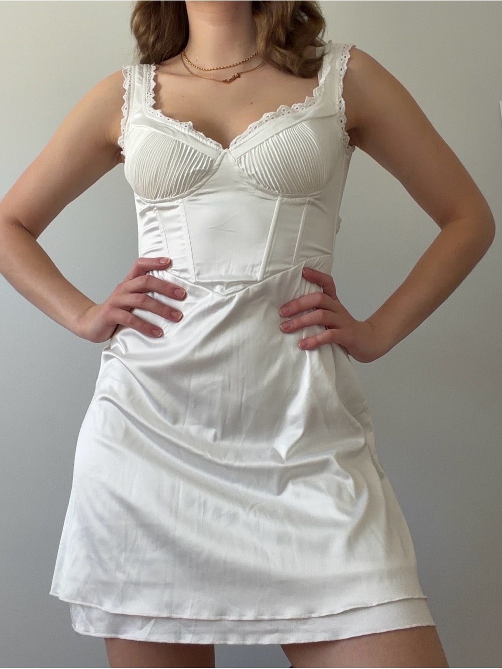 White Lace-Trim Slip Dress - Women Intimates & Sleepwear